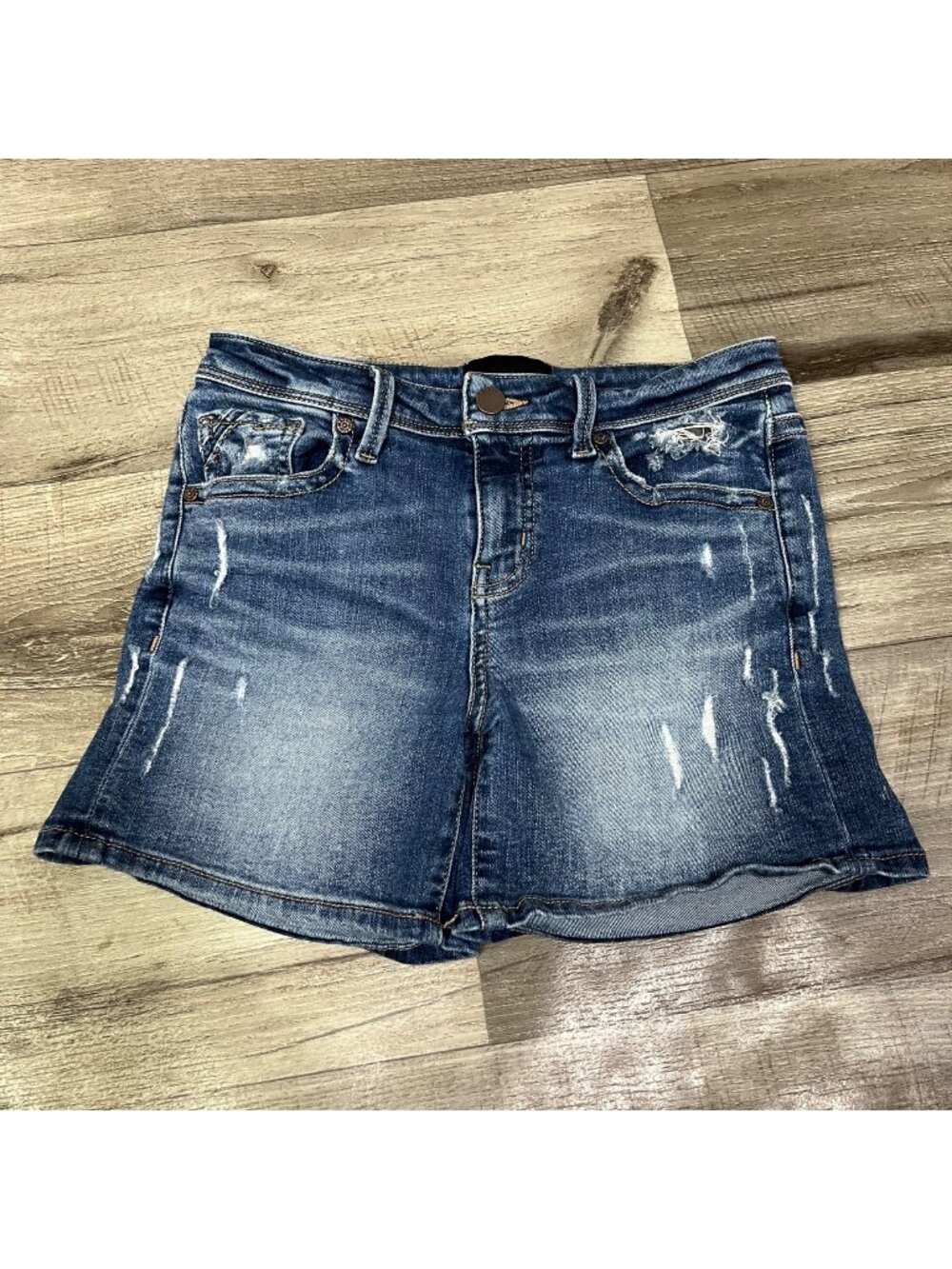Buckle Black Fit No 256 Distressed Mid Rise Jean Shorts Blue Women’s Size 24